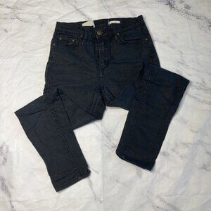Free People Hi Rise Skinny Jeans Womens Size 27 Black Slim N154